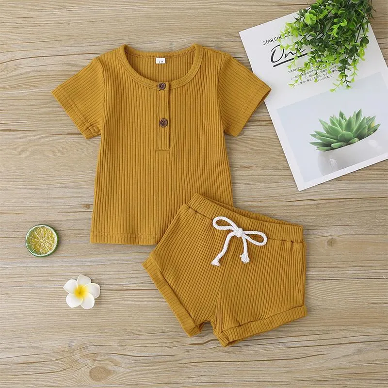 2-piece Solid T-shirt & Shorts for Baby