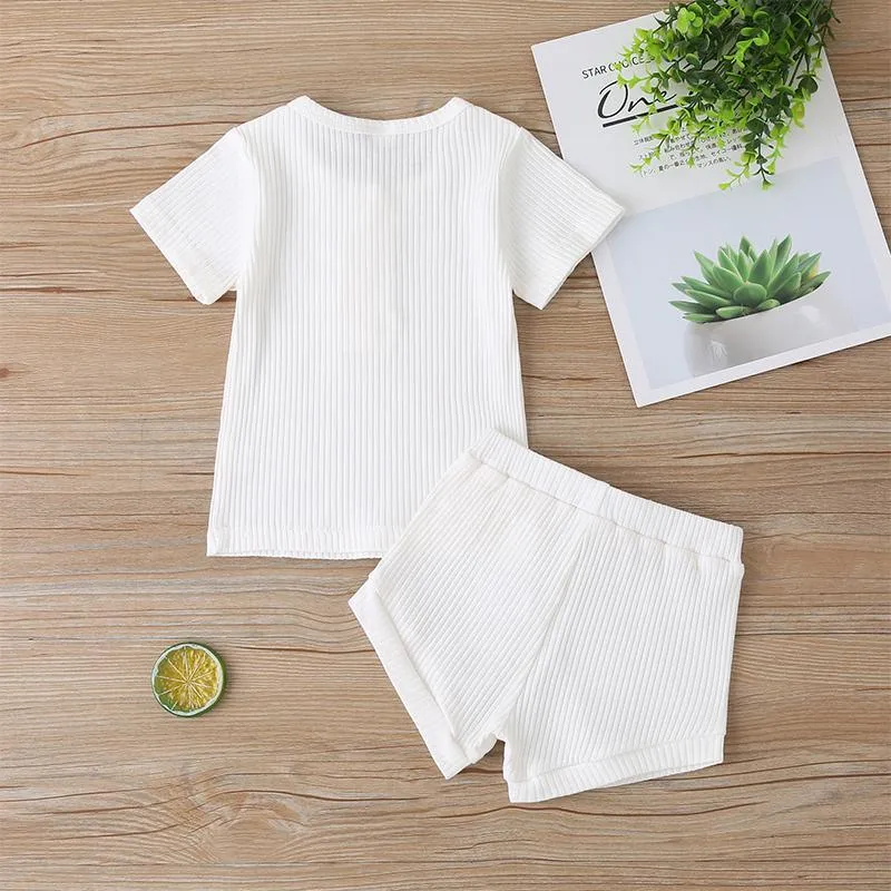 2-piece Solid T-shirt & Shorts for Baby