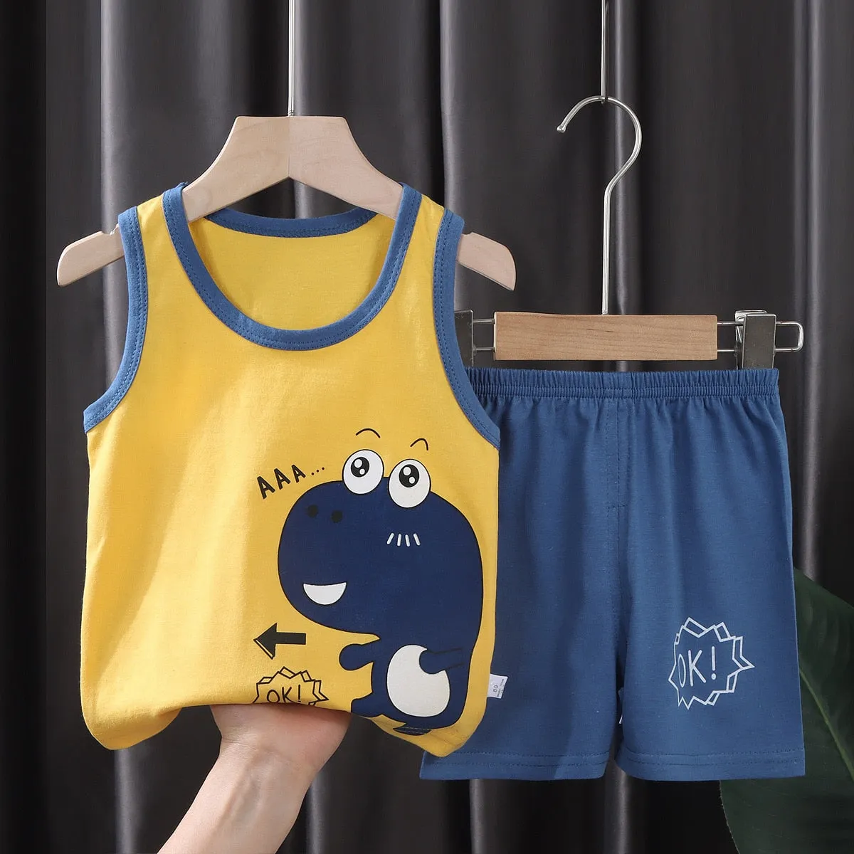 2PCS Children Clothing Vest Suit Children's Sets Summer