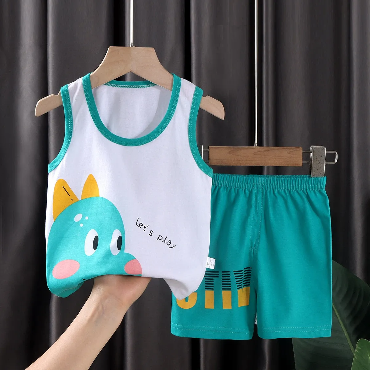 2PCS Children Clothing Vest Suit Children's Sets Summer