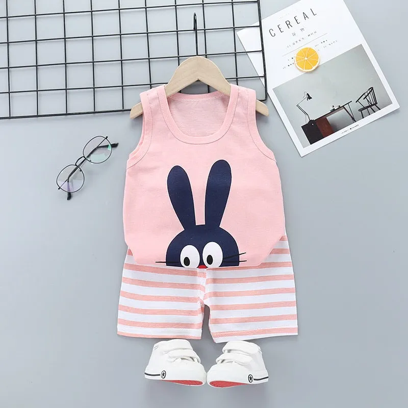 2PCS Children Clothing Vest Suit Children's Sets Summer