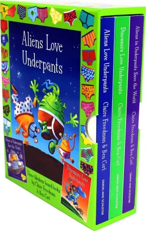 Aliens & Dinosaur Love Underpants 3 Books Box Set