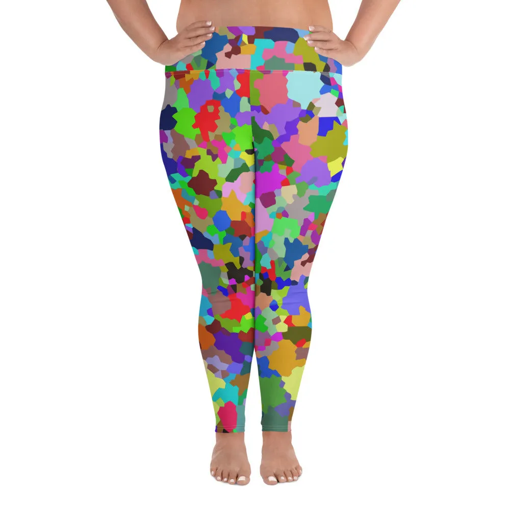 All-Over Print Plus Size Leggings Speckle