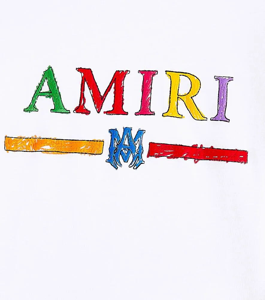 Amiri Cotton Jersey Crayon Sketch T-Shirt, White