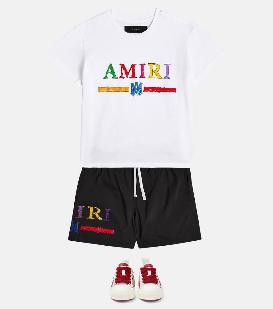 Amiri Cotton Jersey Crayon Sketch T-Shirt, White