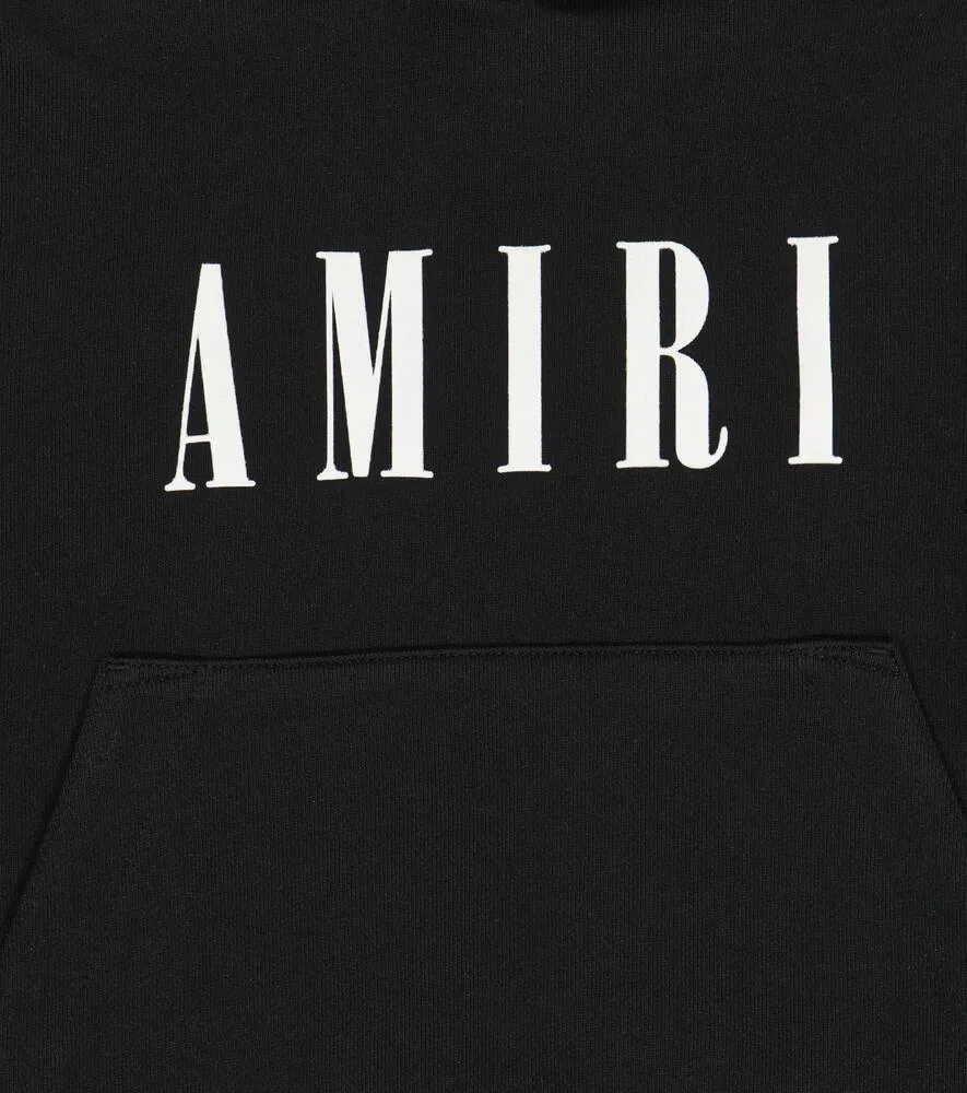 Amiri Print Cotton Jersey Hoodie, Black