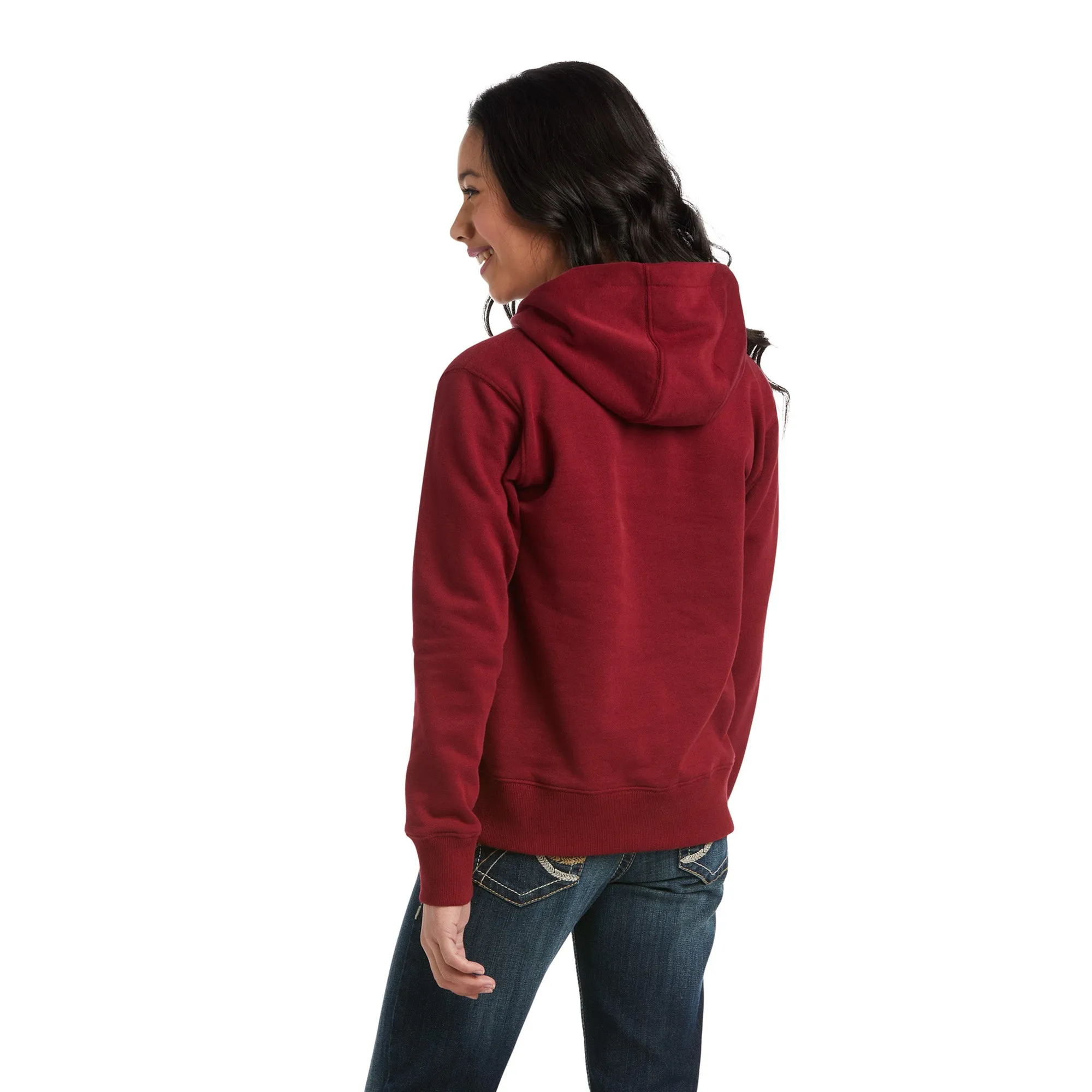 Ariat Children's REAL Serape Rhubarb Red Logo Hoodie 10037974