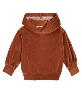 Baby albina cotton blend hoodie 1   In The Family, orange