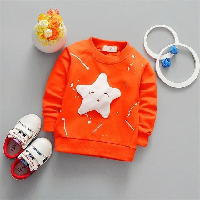 Baby Girls Banner Star Long Sleeve T Shirts