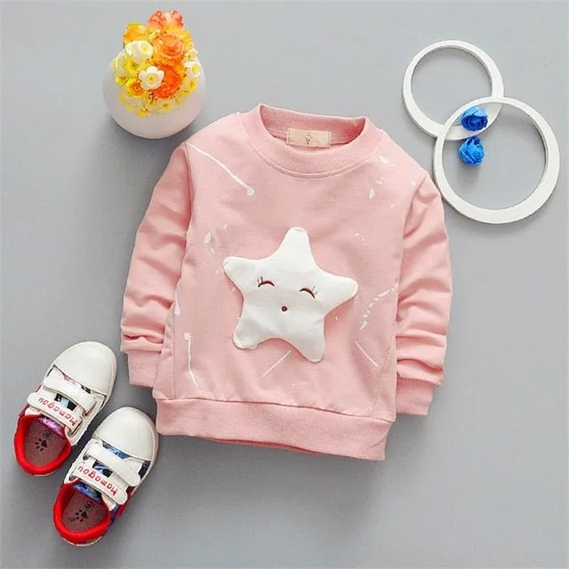 Baby Girls Banner Star Long Sleeve T Shirts