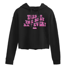 Barbie The Movie Best Day Ever Barbie Junior Cropped Hoodie, Black