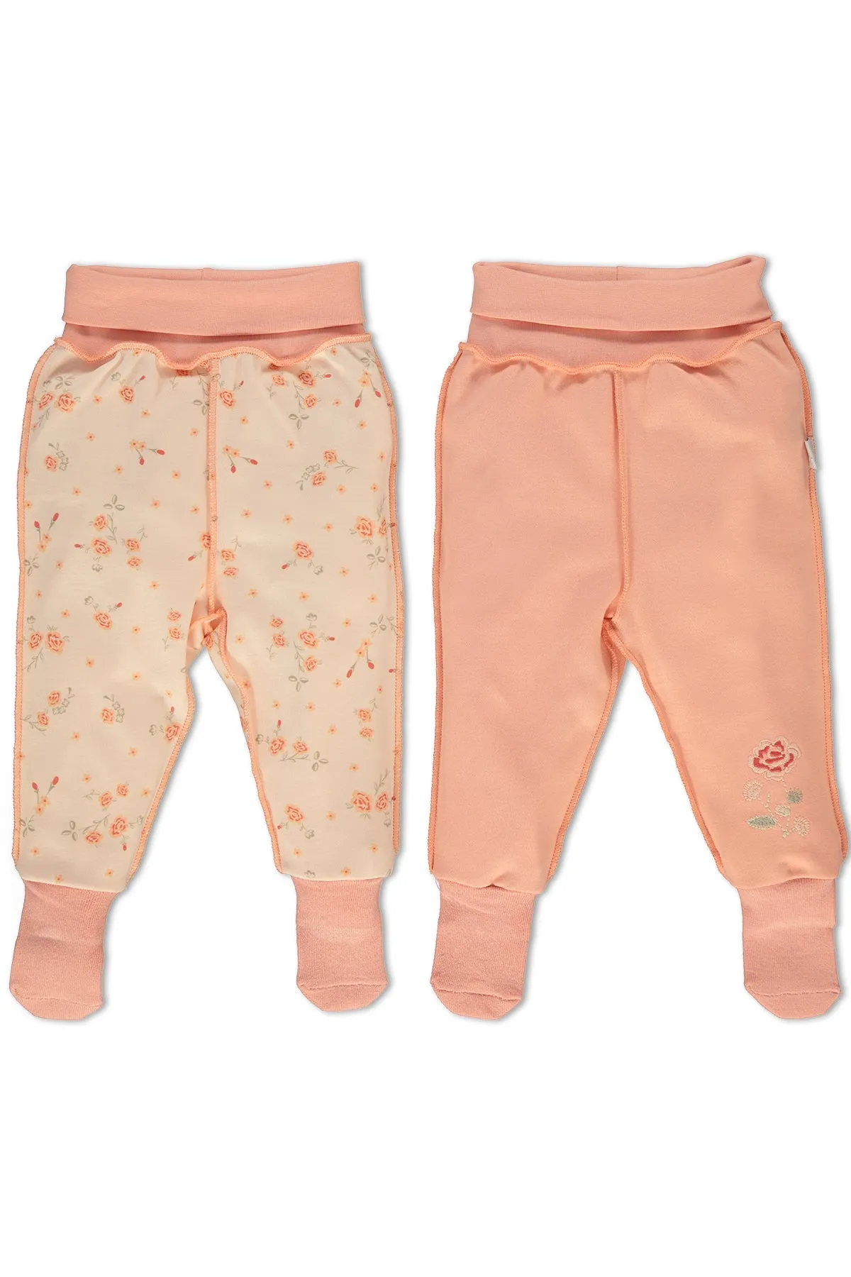 Bebetto Baby Footed Leggings Natural Home 2-Pack (6-9mths)