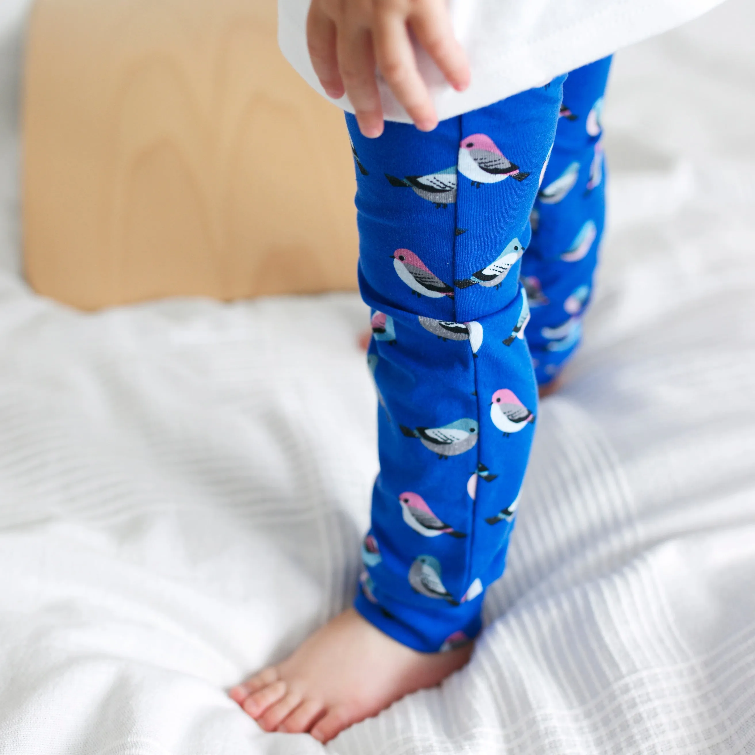 Blue Bird Print Leggings