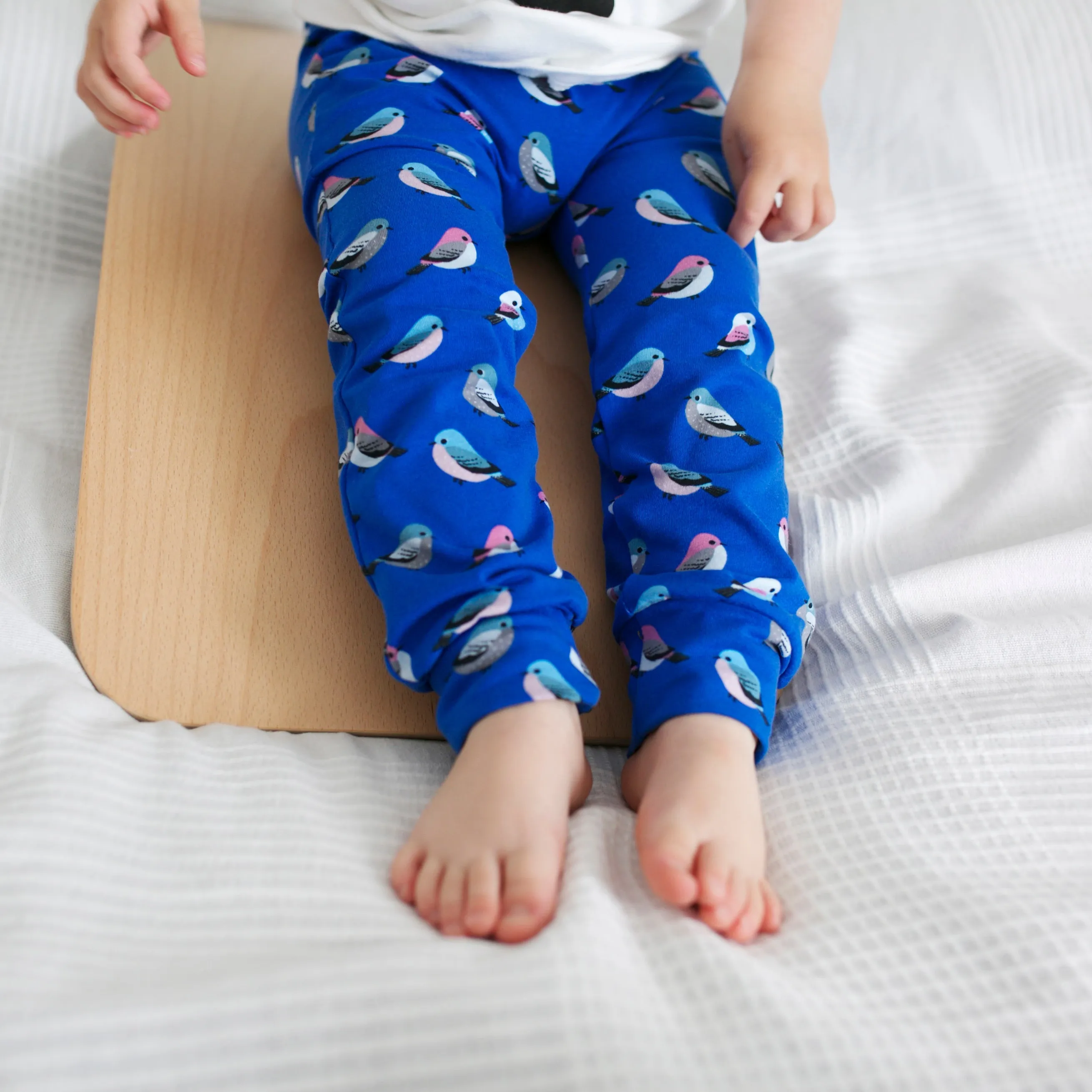 Blue Bird Print Leggings