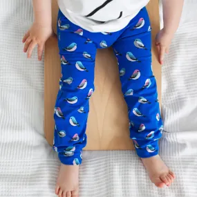 Blue Bird Print Leggings