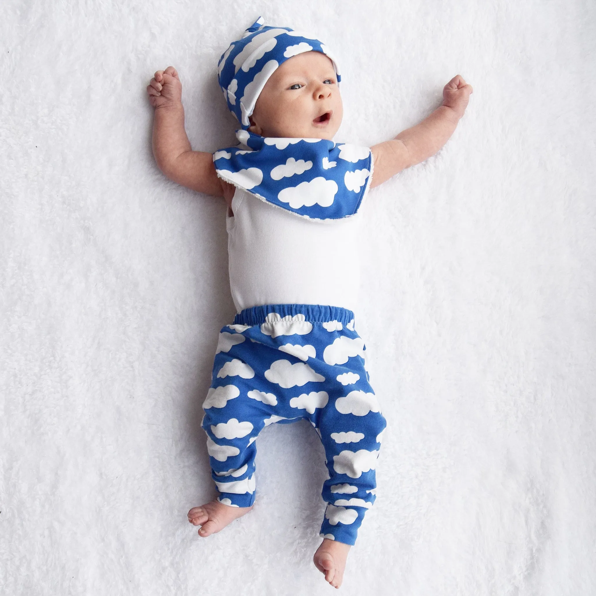 Blue Cloud Print Baby Leggings