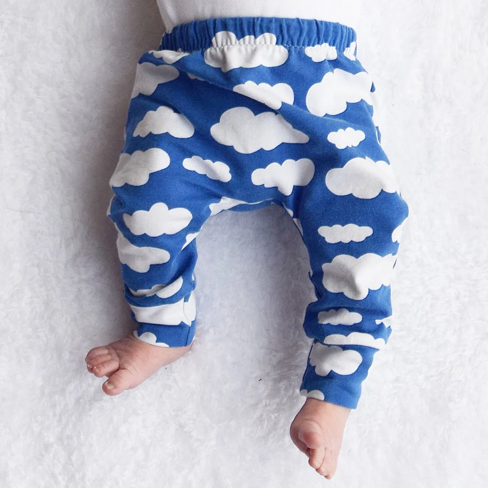 Blue Cloud Print Baby Leggings