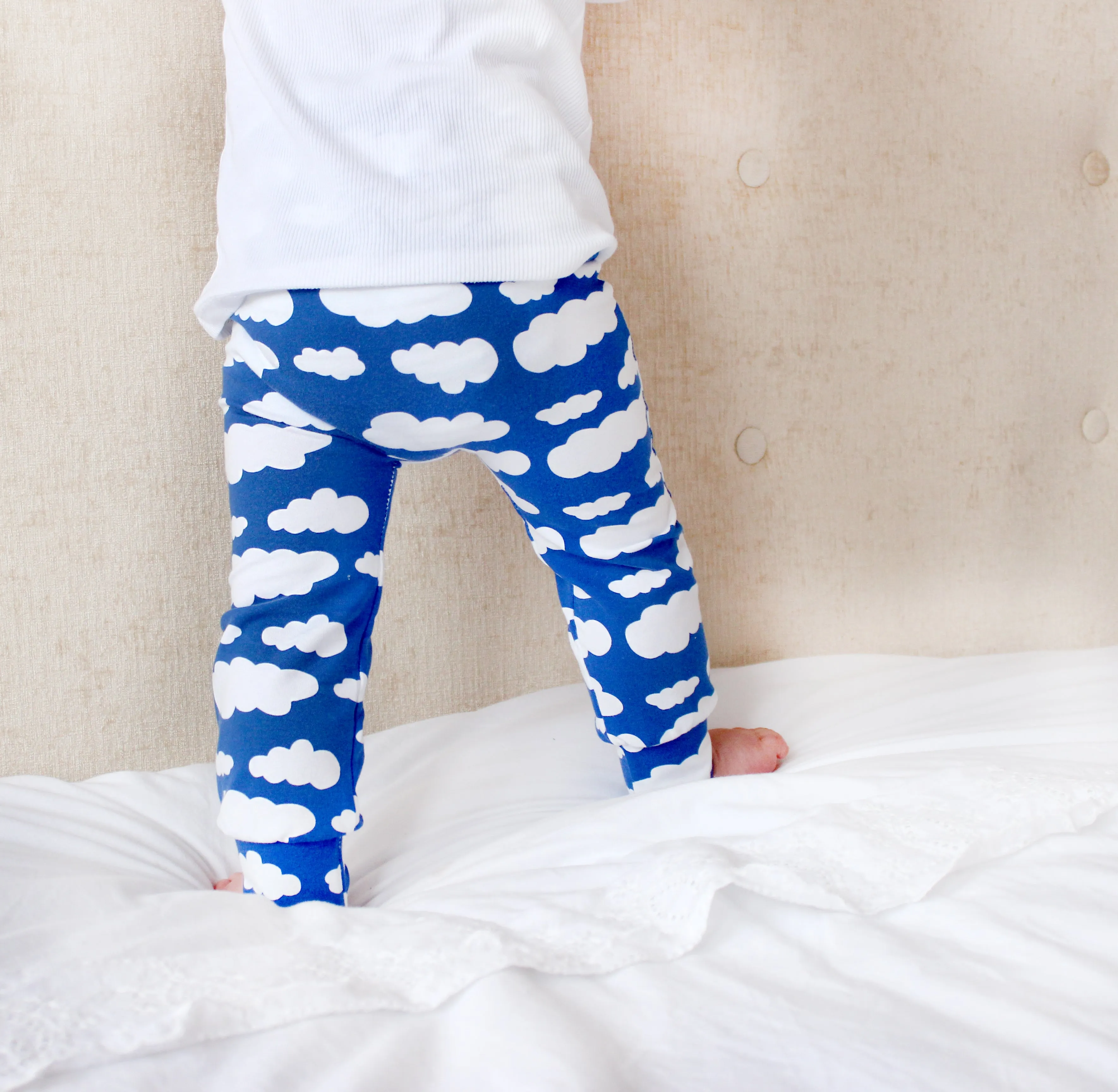 Blue Cloud Print Baby Leggings