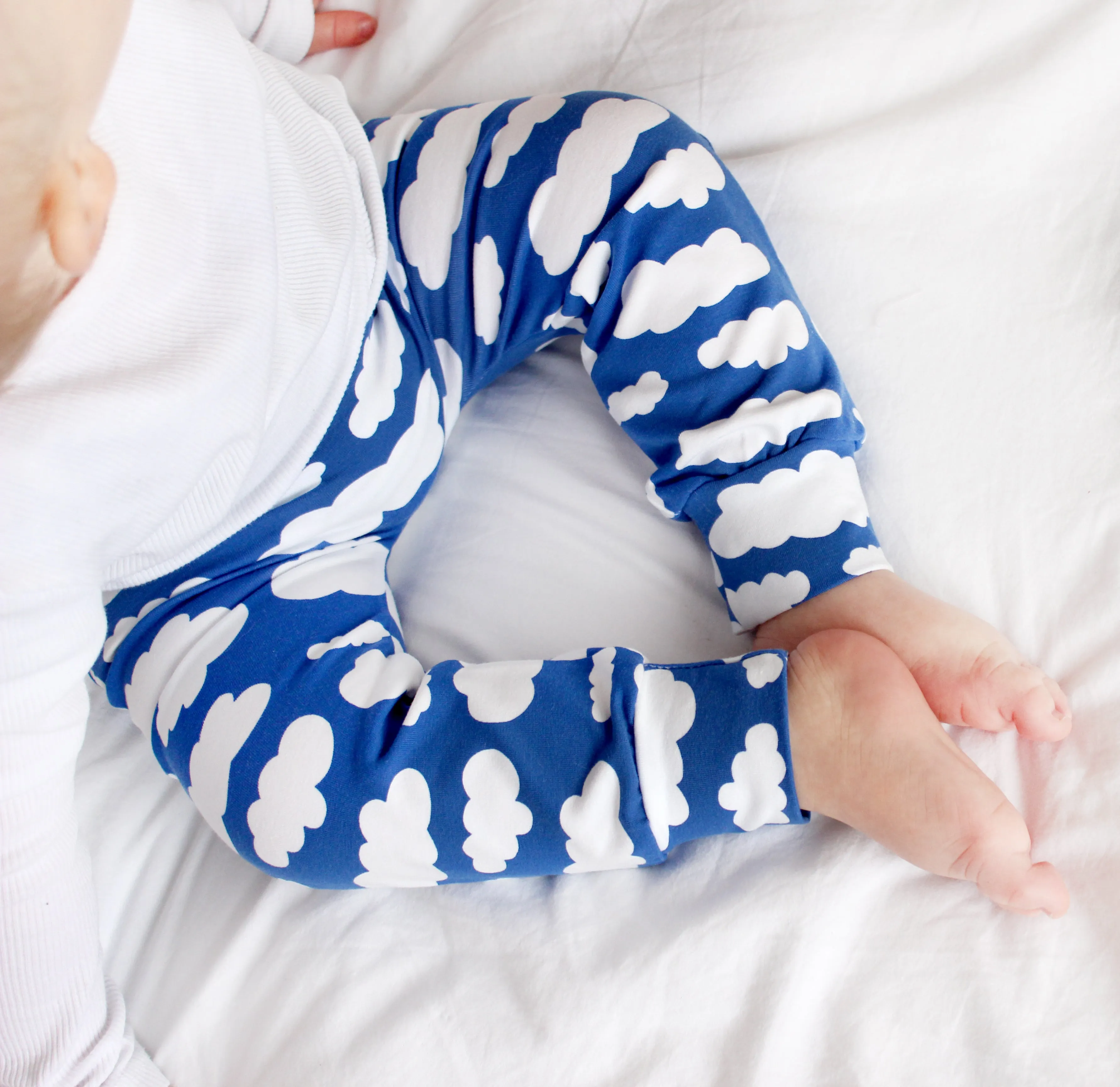 Blue Cloud Print Baby Leggings