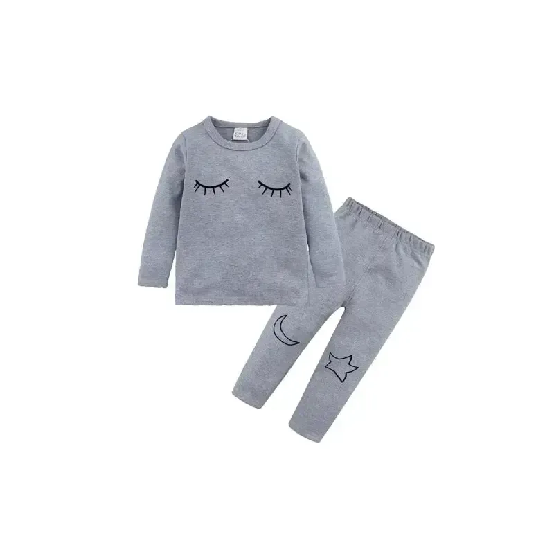 Children’s eyelash cloud print brushed children’s homewear cotton set