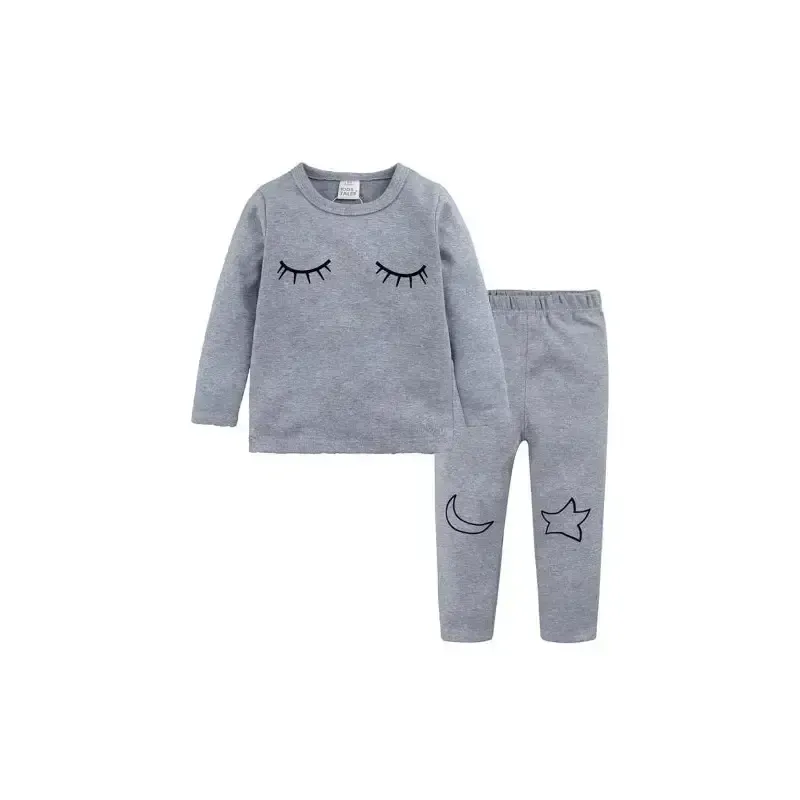 Children’s eyelash cloud print brushed children’s homewear cotton set