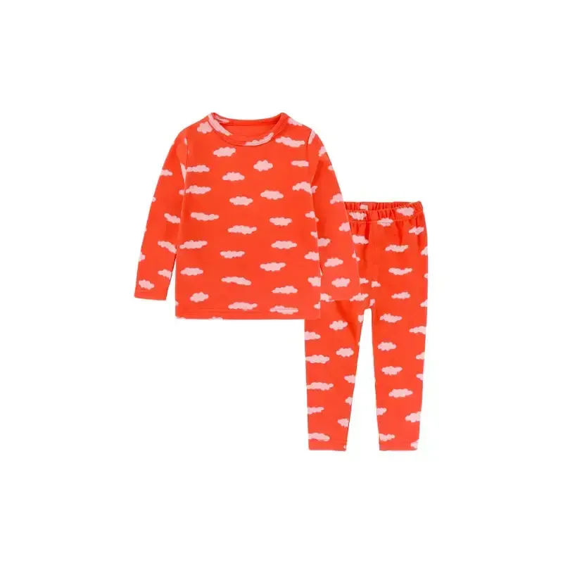 Children’s eyelash cloud print brushed children’s homewear cotton set