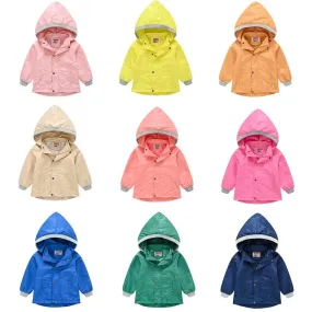 Children's Hooded Waterproof Jacket (9 Colors)