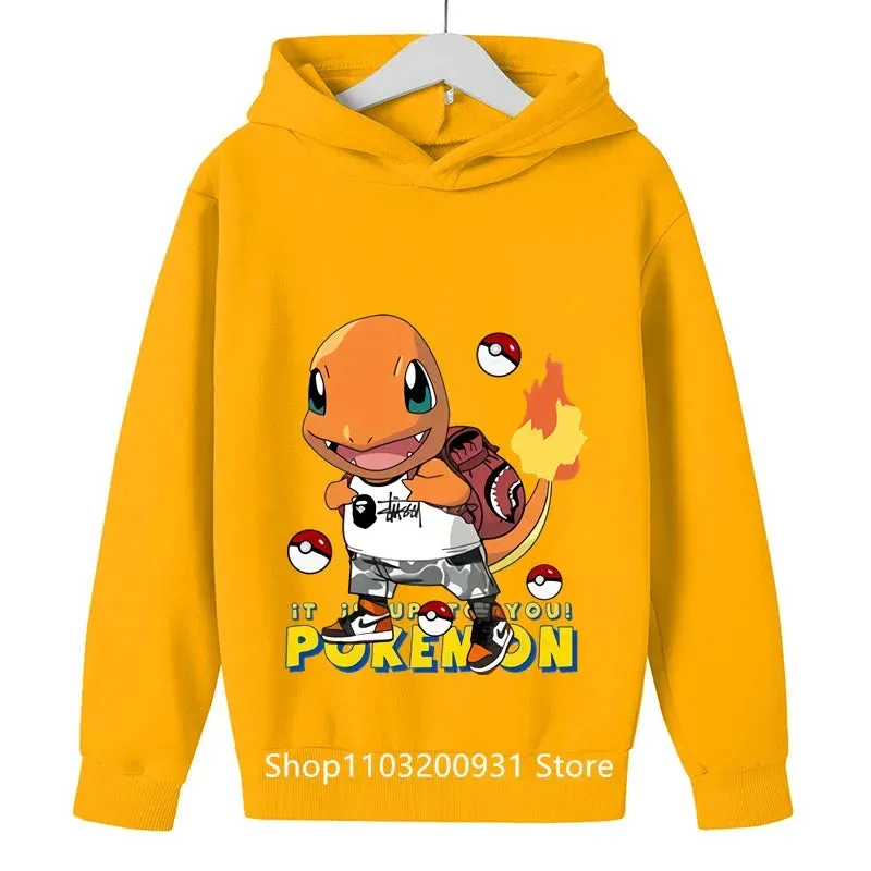 Children'S Sweatshirt Pokemon Brand Clothing Baby Boys Girls Long Sleeve Pullover Toddler Sweater Autumn Pikachu Clothes Kids