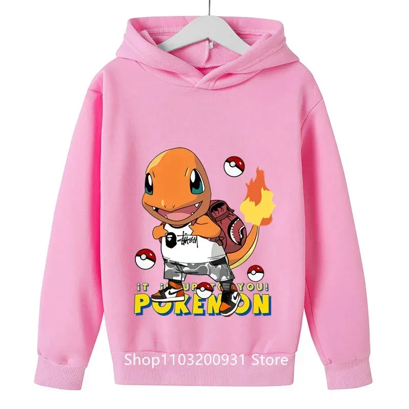 Children'S Sweatshirt Pokemon Brand Clothing Baby Boys Girls Long Sleeve Pullover Toddler Sweater Autumn Pikachu Clothes Kids