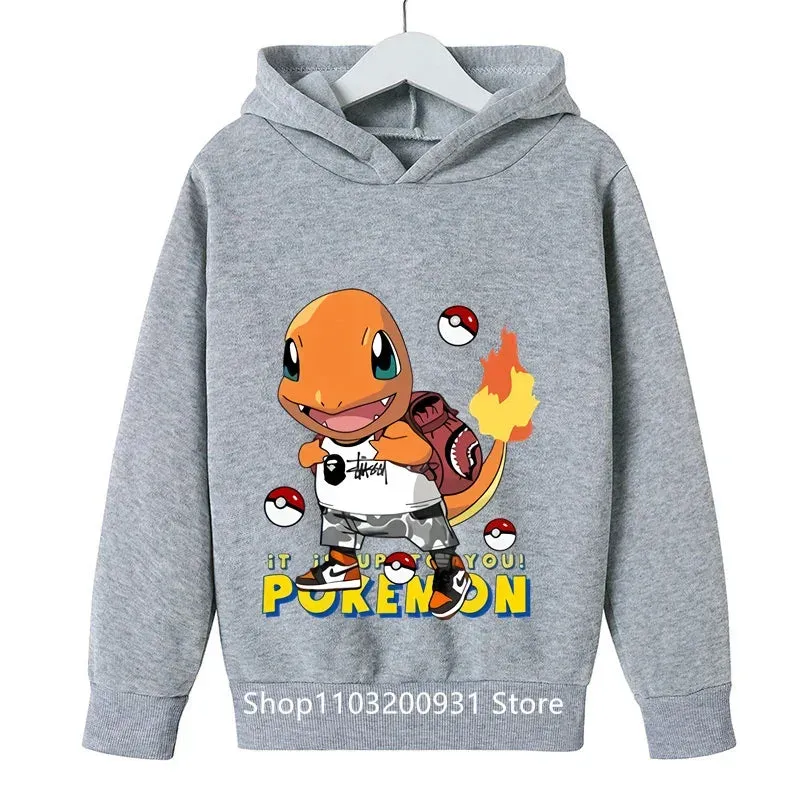 Children'S Sweatshirt Pokemon Brand Clothing Baby Boys Girls Long Sleeve Pullover Toddler Sweater Autumn Pikachu Clothes Kids