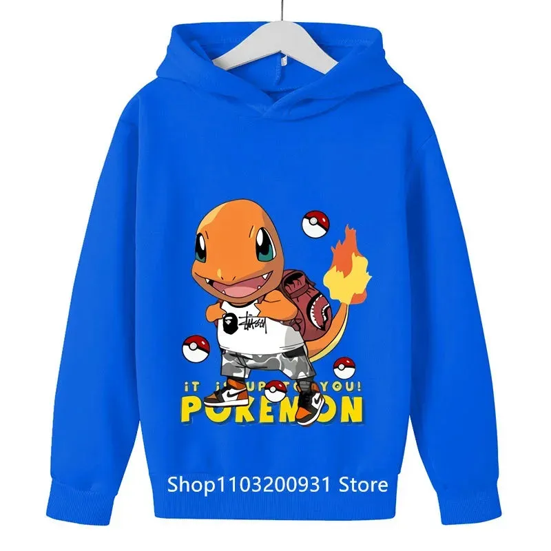 Children'S Sweatshirt Pokemon Brand Clothing Baby Boys Girls Long Sleeve Pullover Toddler Sweater Autumn Pikachu Clothes Kids