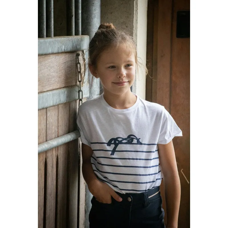 Children's T-Shirt Harlem - White & Navy Lurex