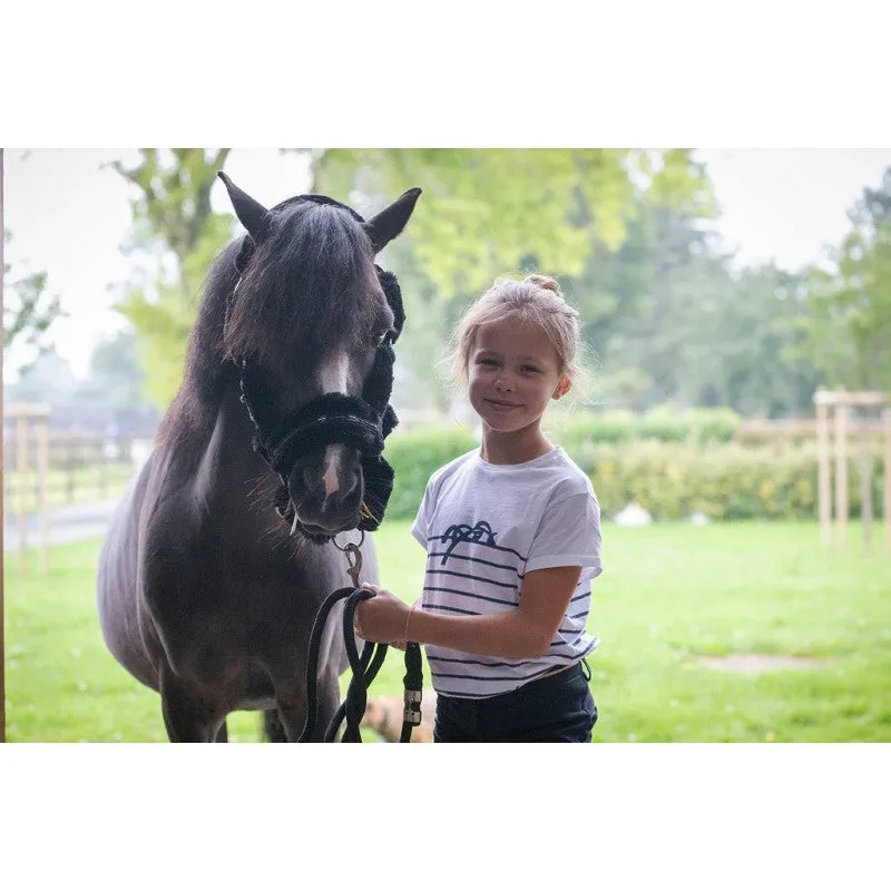 Children's T-Shirt Harlem - White & Navy Lurex