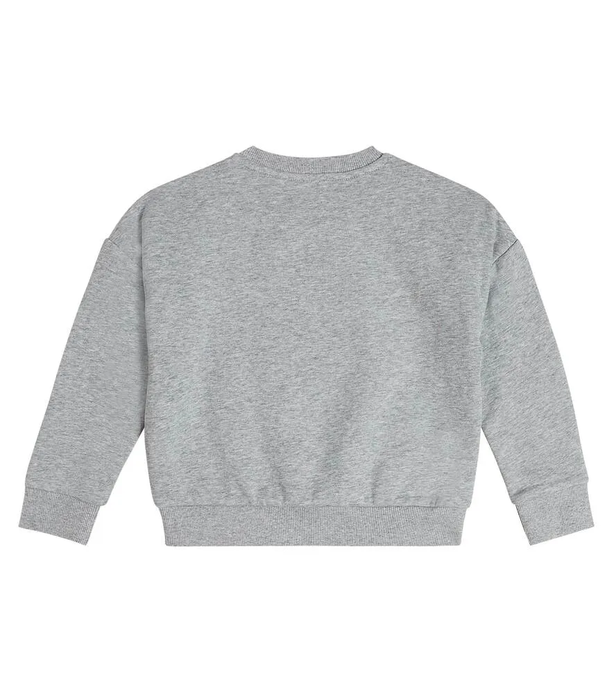 Cotton blend sweatshirt with Kenzo print, gray