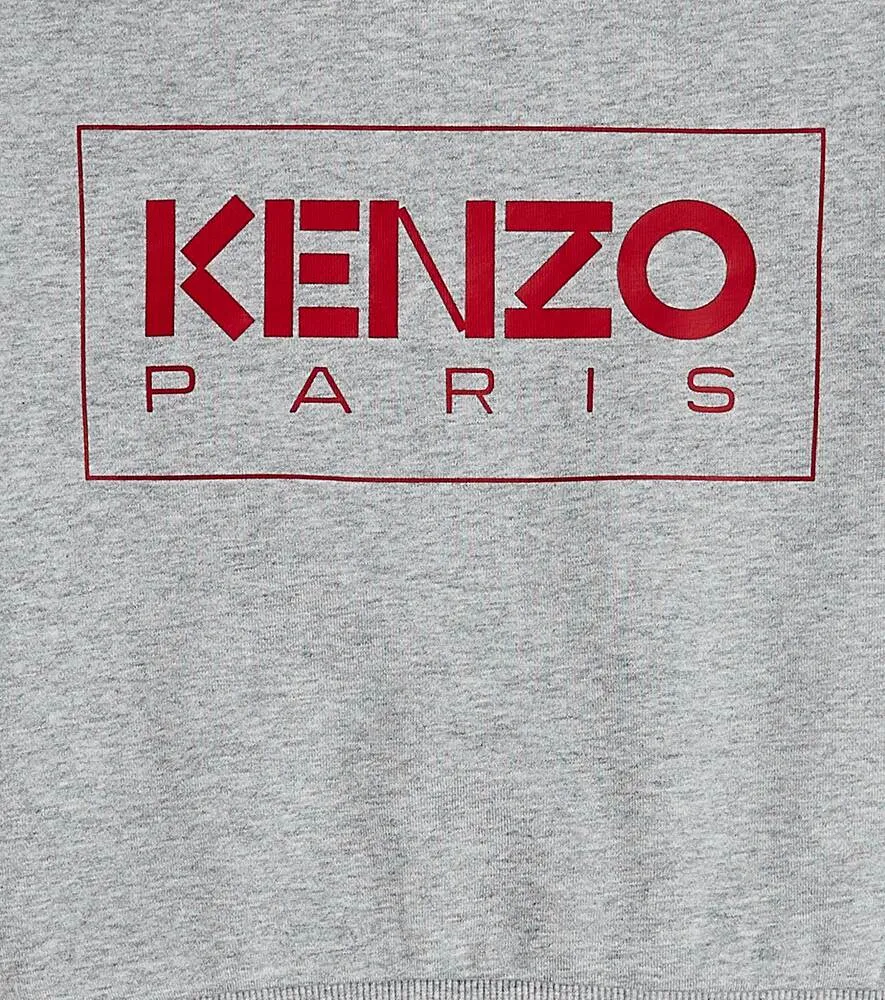 Cotton blend sweatshirt with Kenzo print, gray