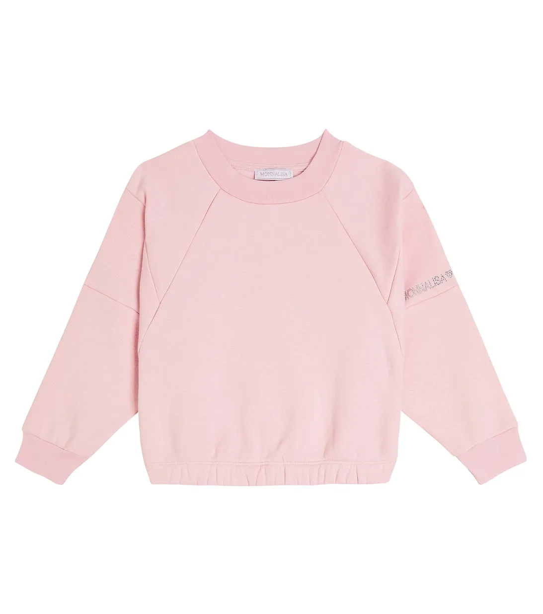 Cotton blend sweatshirt with Monnalisa print, pink