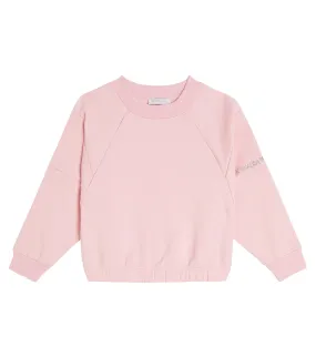 Cotton blend sweatshirt with Monnalisa print, pink