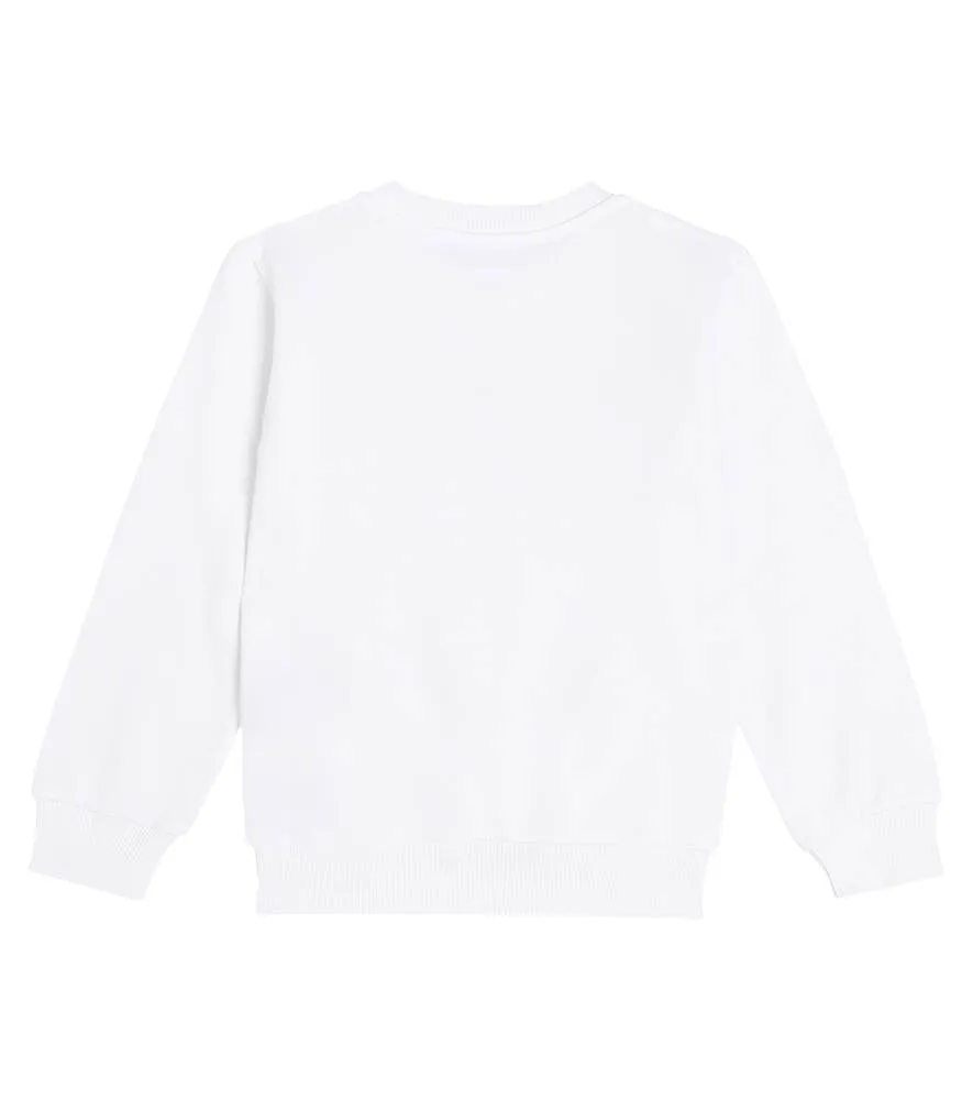 Cotton jersey sweatshirt with Balmain logo, white