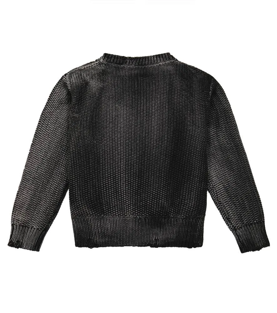 Cotton sweater with MM6 Maison Margiela logo, black