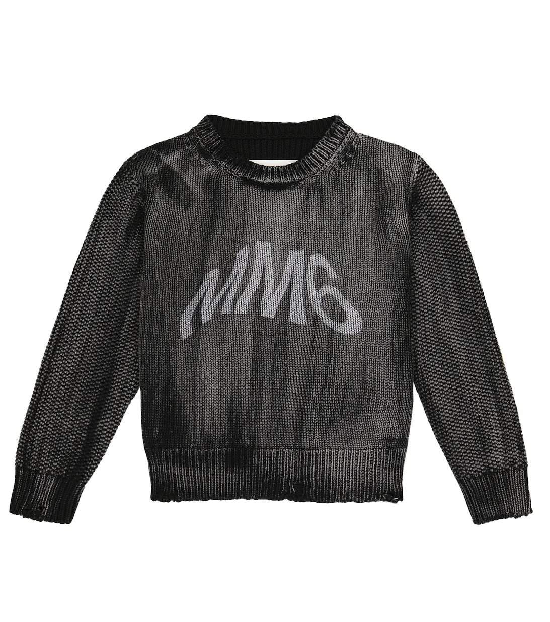 Cotton sweater with MM6 Maison Margiela logo, black