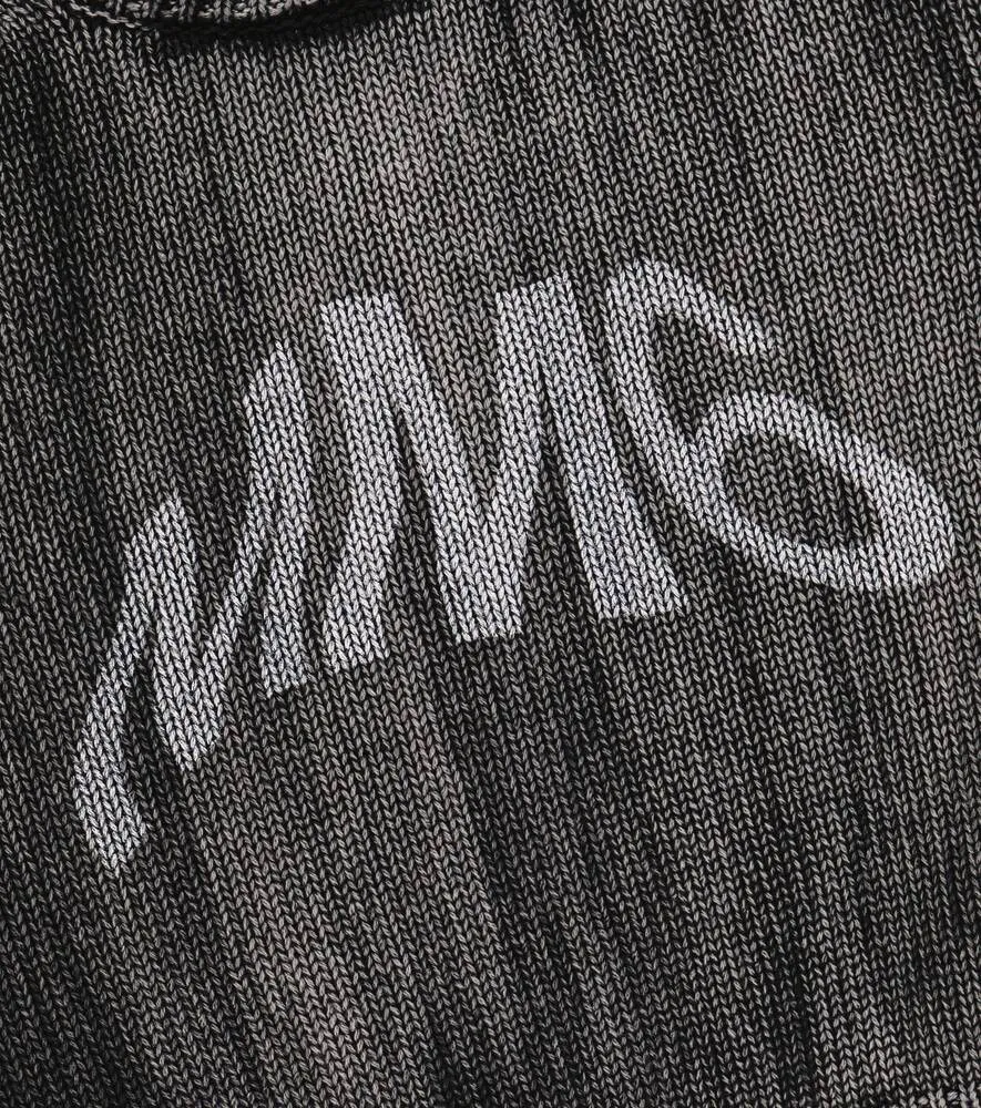 Cotton sweater with MM6 Maison Margiela logo, black