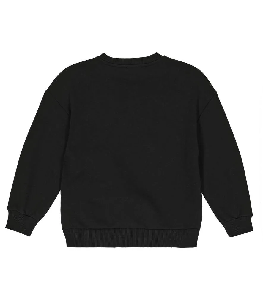 Cotton sweatshirt with Balmain logo, black