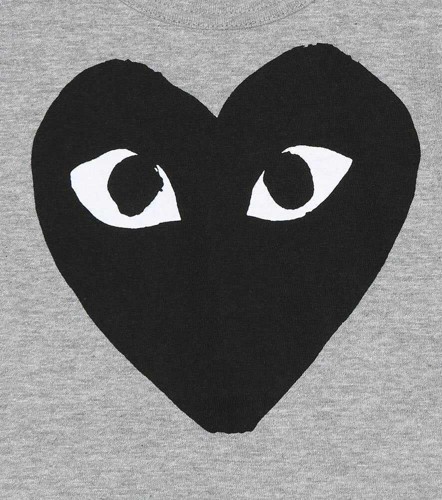 Cotton T-shirt with Big Heart logo Comme des Garçons Play, gray