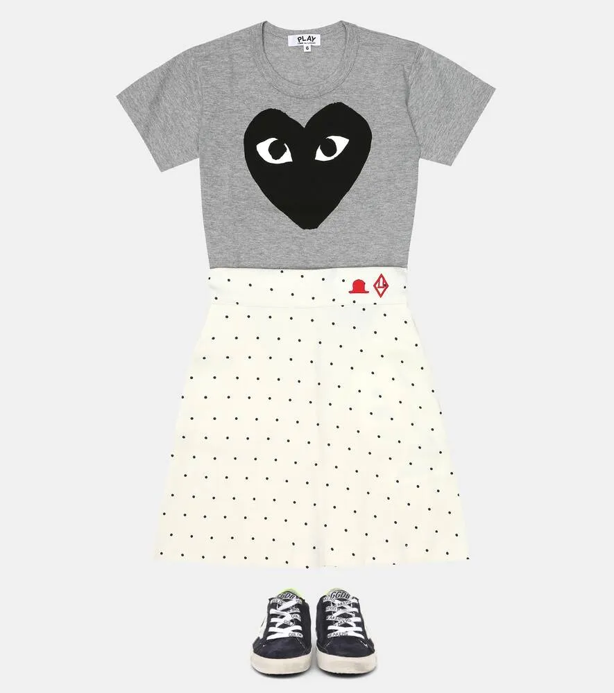 Cotton T-shirt with Big Heart logo Comme des Garçons Play, gray