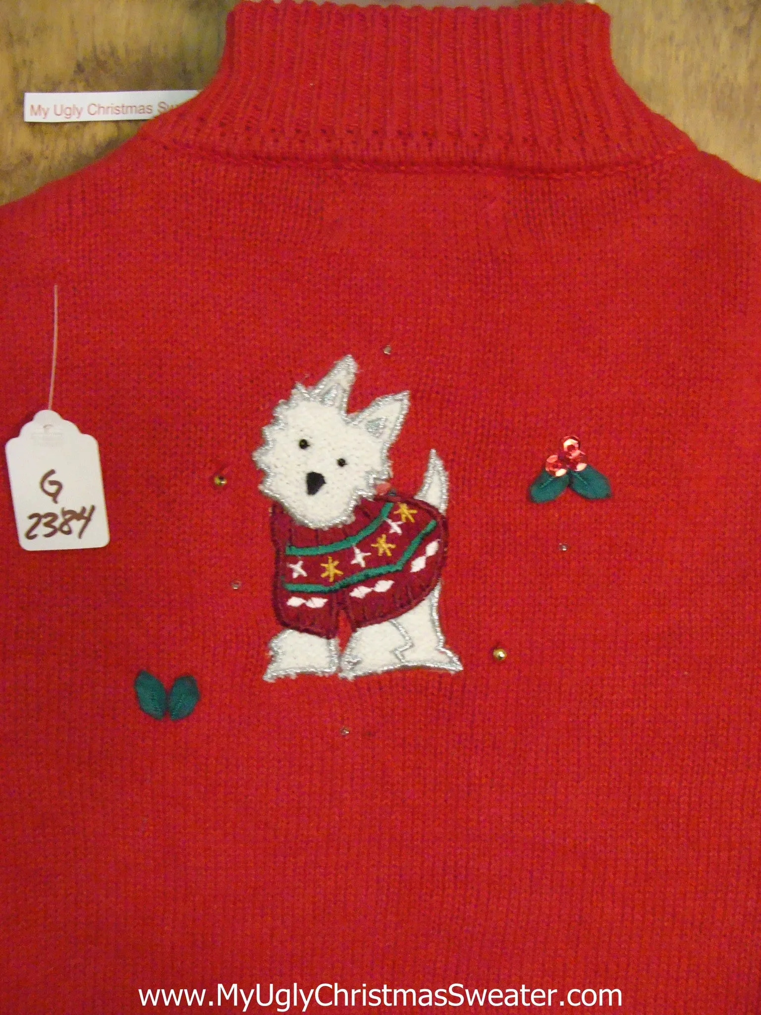 Cute Scottie Terrier Dog Light Up Ugly Xmas Sweater Vest