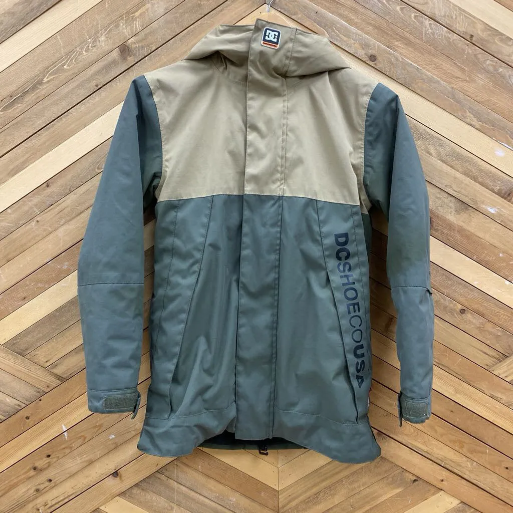 DC- Youth insulated ski jacket- MSRP $160 : Tan Green -children-MD Y