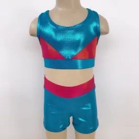 Ditto Dancewear Gymnastics Set w/Scrunchie - Ombre