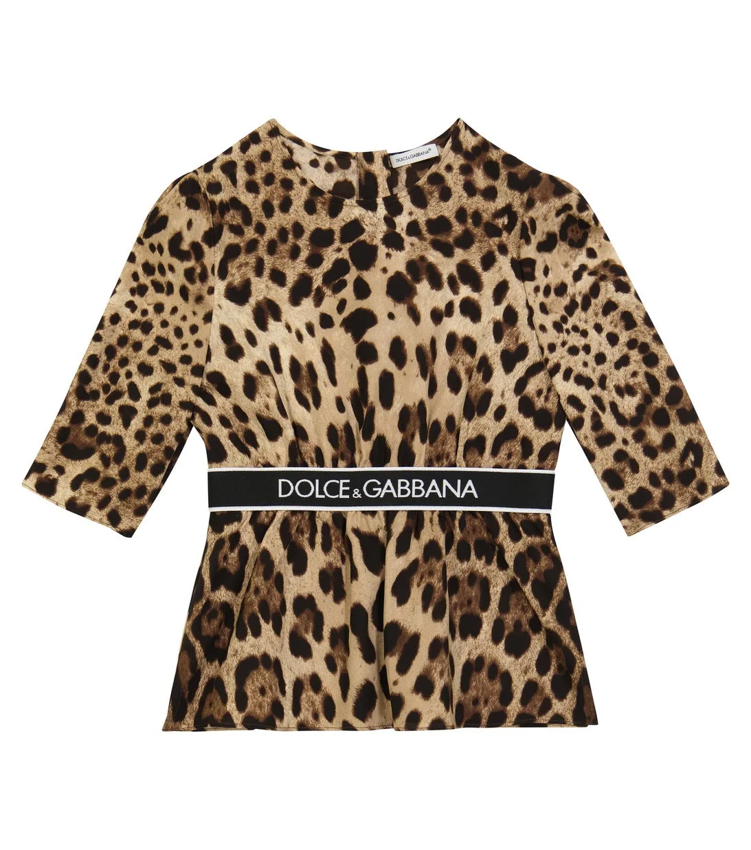 Dolce&Gabbana leopard print silk top, brown