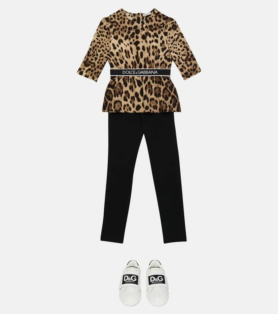 Dolce&Gabbana leopard print silk top, brown