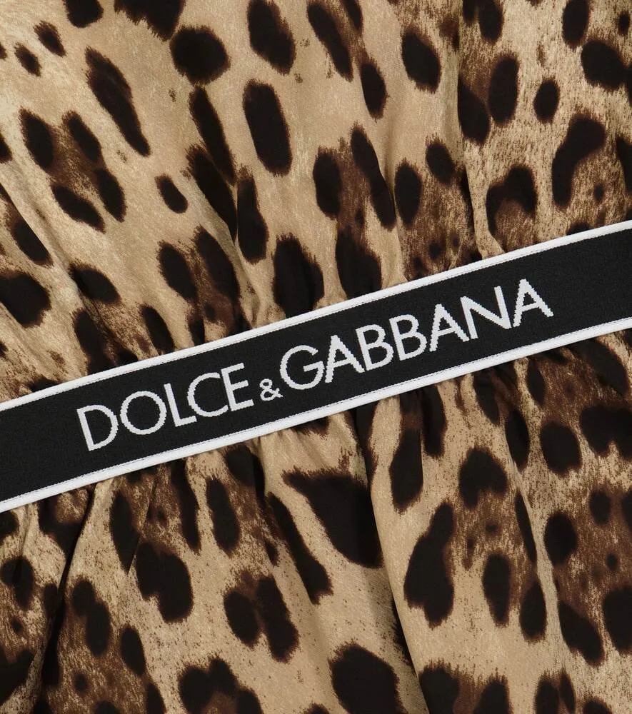 Dolce&Gabbana leopard print silk top, brown